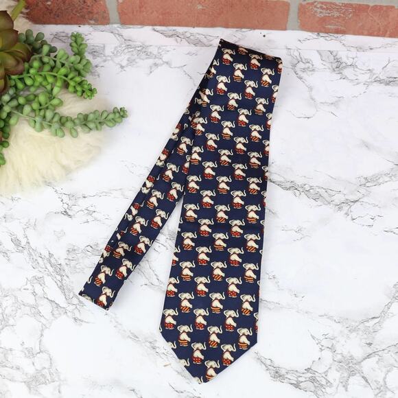 Brooks Brothers Maker Men's Necktie Tie 57 x 3.75 100% Silk Elephant Blue USA - Picture 1 of 3